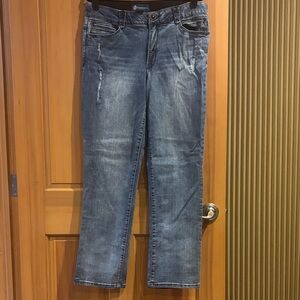 Democracy Distressed Blue Straight Leg Jeans